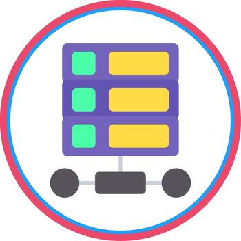 Database Flat Circle Icon vector