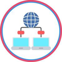 Data Network Flat Circle Icon vector