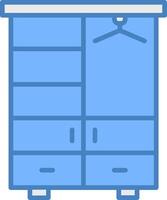 Wardrobe Line Filled Blue Icon vector
