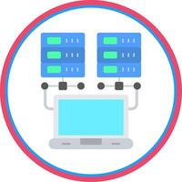 Data Network Flat Circle Icon vector