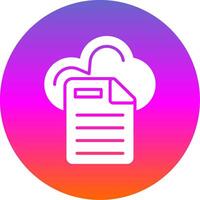 Cloud Data Glyph Gradient Circle Icon Design vector