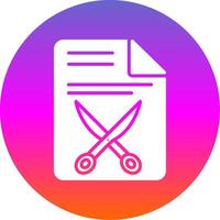 Document Glyph Gradient Circle Icon Design vector