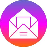 Envelope Glyph Gradient Circle Icon Design vector