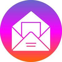 Envelope Glyph Gradient Circle Icon Design vector