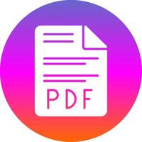 Pdf Glyph Gradient Circle Icon Design vector