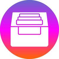 Archive Glyph Gradient Circle Icon Design vector