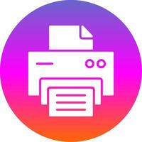 Printer Glyph Gradient Circle Icon Design vector