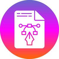 File Glyph Gradient Circle Icon Design vector