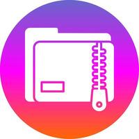 Zip Folder Glyph Gradient Circle Icon Design vector