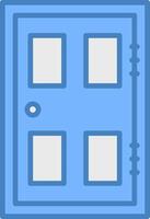 Door Line Filled Blue Icon vector