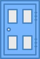 Door Line Filled Blue Icon vector