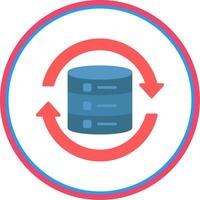 Data Synchronization Flat Circle Icon vector