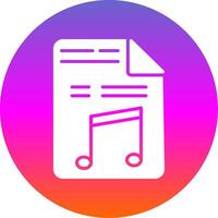 Music File Glyph Gradient Circle Icon Design vector