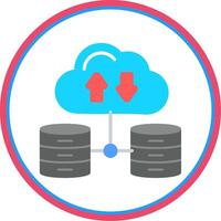 Data Network Flat Circle Icon vector