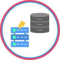 Data Stacks Flat Circle Icon vector