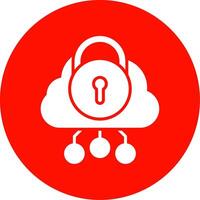 Security Cloud Multi Color Circle Icon vector