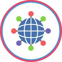 Internet Flat Circle Icon vector