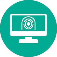 Security Computer Faceprint Multi Color Circle Icon vector