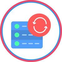 Data Synchronization Flat Circle Icon vector