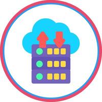 Data Flow Flat Circle Icon vector