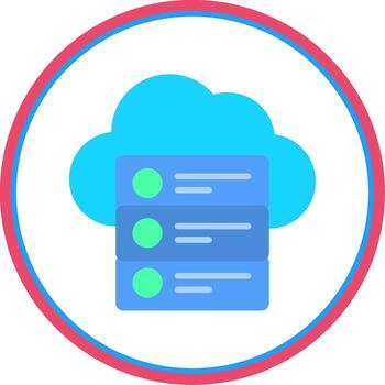 nube datos plano circulo icono vector
