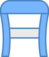 taburete línea lleno azul icono vector