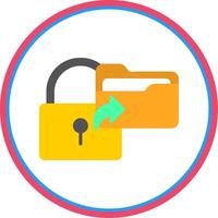 Secure Data Flat Circle Icon vector
