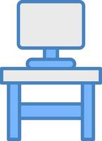 Stand Line Filled Blue Icon vector