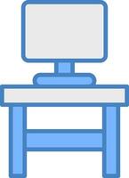 Stand Line Filled Blue Icon vector