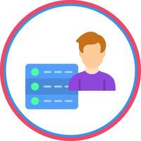 User Data Flat Circle Icon vector