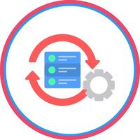 Data Processing Flat Circle Icon vector