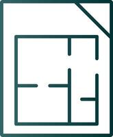 Floor Plans Line Gradient Icon vector