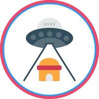 Ufo Flat Circle Icon vector