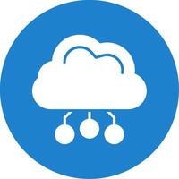 Digital Cloud Multi Color Circle Icon vector