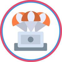 Space Capsule Flat Circle Icon vector