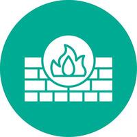 Firewall Multi Color Circle Icon vector