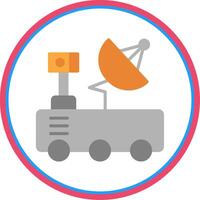 Mars Rover Flat Circle Icon vector