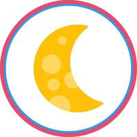 Crescent Moon Flat Circle Icon vector