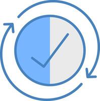 Iteration Line Filled Blue Icon vector