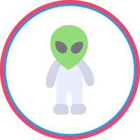 Alien Flat Circle Icon vector