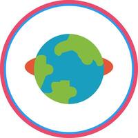 Planet Flat Circle Icon vector