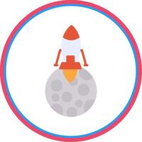 Moon Landing Flat Circle Icon vector