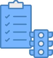 Project Status Line Filled Blue Icon vector