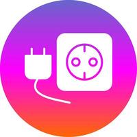 Plug And Socket Glyph Gradient Circle Icon Design vector