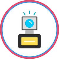 Camera Flash Flat Circle Icon vector
