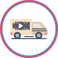 Lorry Flat Circle Icon vector