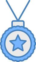 Medal Line Filled Blue Icon vector