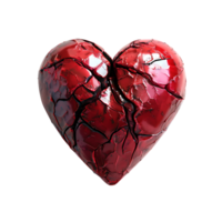 A red heart on isolated transparent background png