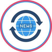 Noticias reporte plano circulo icono vector