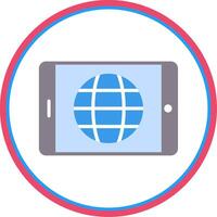 Tablet Screen Flat Circle Icon vector